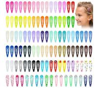 LOPHE 110 Pezzi Mollette per Capelli Bambina, Fermagli per Capelli da 5 cm per Ragazze Donna Bambini, Accessori per Capelli con Fermaglio a Scatto in Metallo Colorato (Stampato)