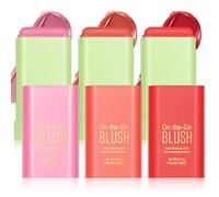 LOPHE 3 rossetti in stick per fard a lunga durata, 3 in 1 per guance, labbra e occhi, fard in crema impermeabile, leggero e idratante, trucco per donne e ragazze