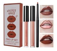 LOPHE 3PCS Rosso Opaco Rossetto Liquido, Lip Liner, Lucidalabbra Trio Lip Set, Impermeabile e a Lunga Durata Idratante Vellutato Lip Stain, One Step Labbra Kit Trucco#05