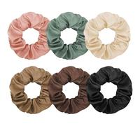 LOPHE 6 Pezzi Elastici Scrunchie per Capelli in Seta, Silk Elastici (B) | Tessuto di Seta Raso Super Morbido, Aggiunge Volume, Torna Alla Forma Originale Senza Pieghe, Misura Elastica, Unisex Comodo