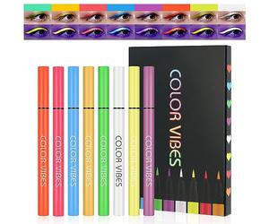 LOPHE Eyeliner Liquido 8 Colori Neon - Opaco a Lunga Durata e Cruelty Free, Set Trucco per Halloween e Natale