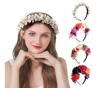 LOPHE Fiori Corona Fascia Capelli, Regolabile Coroncine Fiori per Donne e Bambine, Corona Fiori Capelli Accessori per Sposa Damigella Onore, Carnevale, Feste, Festival di Halloween