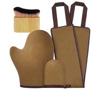 LOPHE Guanto Applicatore Autoabbronzante Lozione, Kabuki Brush (Marrone) | Riutilizzabile e Lavabile Lavatrice, per Lozione e Creme, Schiena, Applicazione Facile, Reach Esteso, Skincare, Stile Moderno