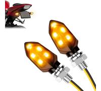LOPHE Indicatore Moto, 2Pcs Indicatori di Direzione per Moto Ambra Lampeggiante, 12V LED Indicatori, Impermeabile