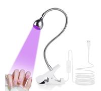 LOPHE Mini Lampada UV LED con Clip, Testa Regolabile 360° per Unghie, USB Ricaricabile con Accessori per Manicure (Argento)