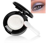 LOPHE Ombretto Occhi, Ombretto Glitterato Bianco, Eyeshadow Polvere a Lunga Durata con Specchio e Pennello, Intenso e Superpigmentato per Color Lovers#01
