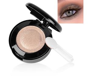 LOPHE Ombretto Occhi, Ombretto Glitterato Marrone chiaro, Eyeshadow Polvere a Lunga Durata con Specchio e Pennello, Intenso e Superpigmentato per Color Lovers#06 (1.5g)