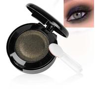 LOPHE Ombretto Occhi, Ombretto Glitterato Marrone scuro, Eyeshadow Polvere a Lunga Durata con Specchio e Pennello, Intenso e Superpigmentato per Color Lovers#04
