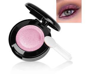 LOPHE Ombretto Occhi, Ombretto Glitterato Rosa Laccato Scintillante, Eyeshadow Polvere a Lunga Durata con Specchio e Pennello, Intenso e Superpigmentato per Color Lovers#11