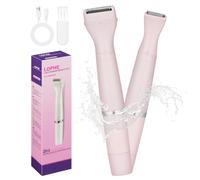 LOPHE Rasoio Elettrico da Donna, 2 In 1 Epilatore Elettrico USB Ricaricabile, Rasoio Intimo Elettrico Donna Senza Fili, Depilazione Elettrico per Braccia, Gambe, Ascelle e Bikini(Rosa)