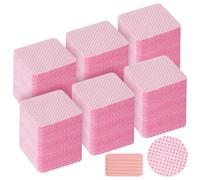 LOPHE Salviette per Unghie, 720 Pezzi Unghie Rimozione Pulizia Pads con 6 Lime per Unghie, Senza Pelucchi Pad Unghie in Cellulosa Quadrate per Unghie Fai da Te e Saloni (Rosa)