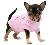 LOPHIPETS - Felpe con cappuccio in cotone per cani di piccola taglia, chihuahua, capi di abbigliamento per cuccioli di piccola taglia, cappotto per il freddo, rosa, XS