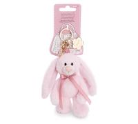 Lopino 62949 - Portachiavi con moschettone e Peluche a Forma di Coniglio, da attaccare allo Zaino o alla Borsa di Grandi e piccini, 13 cm, Rosa