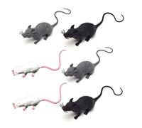 lopituwe 6 Pezzi - Terrificanti Malizia e Decorazioni, ratti di plastica realistici ratti Simulati Giocattolo stuzzicando Il Gatto - Bianco, Grigio,