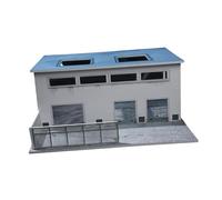 lopituwe Assembla con facilità il modello di un edificio industriale con parcheggio in Per scala 1/64, dotato di un garage prima qualità, magazzino industriale in acrilico e una scena luminosa.