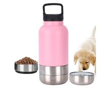 lopituwe Distributore di borraccia portatile 3 in 1 per cani, per rimanere idratati in viaggio con il cucciolo, ciotola per l'acqua portatile in metallo per escursioni con il cane, C