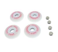 lopituwe Entra con ruote per pattini a rotelle in linea luminose lampeggianti in PU Set di 4 ruote per pattini a rotelle linea antiscivolo e molto resistenti, luci LED da 4 pezzi, Rosso, 76 mm