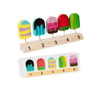 lopituwe Esperienza di apprendimento interattiva Giocattolo per bambini in legno Gelato Stand e giocattolo di finzione Cibo da cucina Accessori sono, Ghiacciolo, 21.7x4x9cm