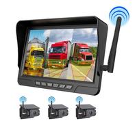lopituwe Registratore di guida per camion wireless con ricarica solare e aspirazione magnetica Monitoraggio wireless al miglior ABS, 7 pollici a 3 vie