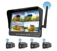 lopituwe Registratore di guida per camion wireless con ricarica solare e aspirazione magnetica Monitoraggio wireless al miglior ABS, 7 pollici a 4 vie