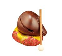 lopituwe Tamburo zen Mokugyo con mazza, decorazione per ufficio e casa, produce suoni meravigliosi che promuovono calma e concentrazione per le pratiche di meditazione, tamburo di, 3 pollici