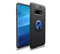 lopolike Custodia per Samsung Galaxy S10+, morbida, antigraffio, antiurto, con anello regolabile [supporto magnetico per auto] per Samsung Galaxy S10+, nero/blu