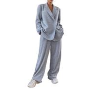 LoprNsdgt Per Le Donne Comodi Pantaloni Della Felpa Oversize A Gamba Larga Manica Lunga Risvolto Casual Set Eleganti,Dark gray,S