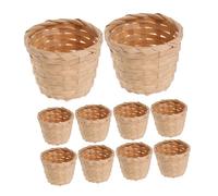 LOPUNER 10 pezzi Cestini Intrecciati in Bamboo Mini Portaoggetti Portatili Decorazione Casa Campagna per Frutta Fiori Artificiali e Piccoli Accessori Leggeri e Facili da Trasportare