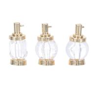 LOPUNER 3 pezzi Mini di bottiglia di profumo - Decorazione in miniatura di bottiglia cosmetica - Micro paesaggio profumo minuscolo mobilio da collezione per casa delle bambole dorato