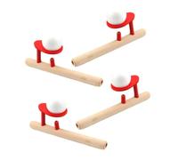 LOPUNER 4 pezzi Gioco Soffia Palline Galleggianti in Legno per Divertente Gioco di Stabilità e Controllo del Respiro Sicuro e Portatile per Feste e Attività all Aperto