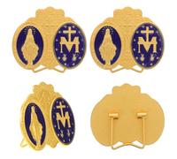 LOPUNER 4 pezzi Spilla smaltata Decorazione da scrivania per ufficio Retro Distintivo pieghevole Decorazione Vintage Minimalista Ornamento da scrivania Artigianato per interni per ufficio