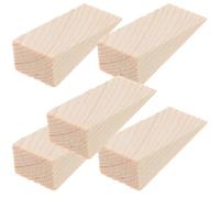 LOPUNER 5 Pezzi Fermaporta in Legno Fondo Antiscivolo, Cunei Triangolari per Impieghi Gravosi, Protezione Dita e Blocco Porta per Uso Domestico e Ufficio, Taglia S