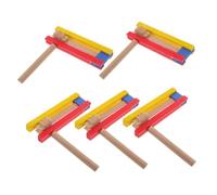 LOPUNER 5 Pezzi Sonagli Legno Rotanti Creatori Rumore Artigianali per Feste e Eventi Sportivi Legno Facile da Usare e Versatile