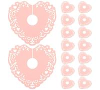 LOPUNER 50 pezzi di ciondoli per bicchieri da vino da matrimonio - Etichette nominative vuote - Cartoncino a forma di cuore - Segnabicchieri d'amore - Rosa per bevande, cocktail, bomboniere, fai