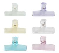 LOPUNER 6 Pezzi Clip Fermacarte Colorate in Plastico Multiuso per Organizzazione Documenti, Adatte per Scuola e Ufficio, Protezione di Appunti e Note