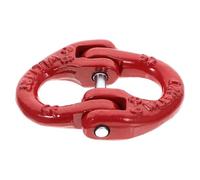LOPUNER Anello di Collegamento in Acciaio ad Alta Resistenza per Catene di Traino e Sollevamento, Riassemblaggio Rapido, Colore Rosso, Connettore per Catena di Sicurezza Industriale