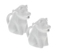 LOPUNER Brocca per Latte e Panna in Ceramica a Forma di Animale Set 2 Pezzi Piccola Brocca Bianca Multiuso per Salsa Adatta per Casa Bar e Ristoranti