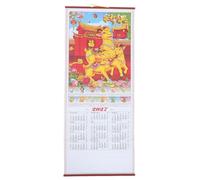 LOPUNER Calendario da parete verticale Anno della Capra 2027 - Rotolo tradizionale cinese con le tre capre - Decorazione per ufficio per il Capodanno lunare