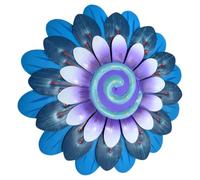 LOPUNER Decorazione da Parete Girasole in Ferro Blu ed Esterni | Stile Creativo e Semplice, Facile da Appendere, per Recinzioni Lignee e Portici, Look Naturale