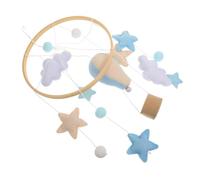 LOPUNER Decorazione da Parete in Stile Scandinavo a Forma di Mongolfiera in Feltro e Legno, Mobile da Culla per Cameretta Bambini e Neonati, la Stanza dei Piccoli