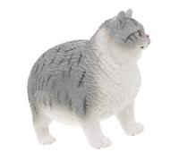 LOPUNER Giocattoli per gatti a crisi ornamenti gatti in miniatura desktop Decorazioni per gatti ornamento gatto arredamento decorativo per gatti figura di gatto plastica Grigio