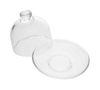 LOPUNER Piatto Decorativo in Vetro Trasparente Con Piedini e Coperchio, Piatto Da Dessert e Snack Per Frutta, Supporto Salvaspazio Per Feste e Rinfreschi