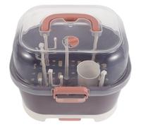 LOPUNER Scolabiberon e contenitore portaoggetti - Ampio organizer per biberon con coperchio antipolvere e vassoio di drenaggio - Asciugatore salvaspazio da appoggio per casa e viaggi