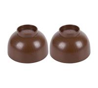 LOPUNER Set 2 Ciotole Piccole per Zuppa in Stile Giapponese Effetto Legno Caffè, Contenitori Multifunzionali per Alimenti e Riso, Adatte per Casa, Ristorante e Feste