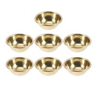 LOPUNER Set 7 Pezzi Ciotole Tibetane in Ottone 8 Cm, Contenitore Religioso per Offerta Acqua Santa, Tazze per Cerimonie Buddiste e Uso Domestico Rituale