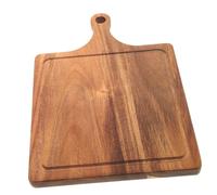 LOPUNER Tagliere Piccolo in Legno Massello Con Manico 29x20x1,5 Cm Per Pizza Pane e Snack, Resistente Al Contatto Alimentare, Per Cucina e Servizio Familiare