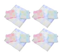 LOPUNER Tovaglioli Quadrati in Cotone a Quadretti Colorati, Assorbenti e Traspiranti per Lattanti e Piccoli, Asciugamani Morbidi per Alimentazione e Cambio, 12 Unità