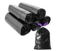 LOPYXBR 155 sacchetti neri per la spazzatura, 6 l, piccoli sacchetti per la spazzatura, 40 x 45 cm, con maniglia, resistenti agli strappi e liquidi