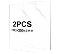 LOPYXBR 2 pannelli in vetro acrilico, 300 x 200 x 4 mm, A4, in plastica trasparente, 4 mm, per cornici fotografiche, mostre di progetti, pittura, espositore da tavolo