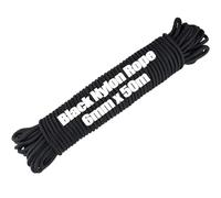 LOPYXBR Paracord 6 mm 50 m corda nera in polipropilene multifunzione paracord, corda in nylon per attività all'aperto, sopravvivenza, campeggio all'aperto, progetti fatti a mano